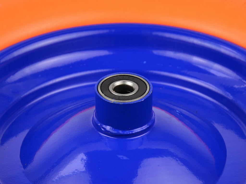 PU Orange Wheel 4.00-8 with Blue Rim