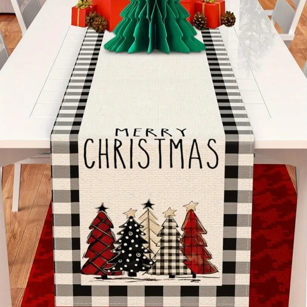 White Table Runner for Christmas Decoration 33x183 cm
