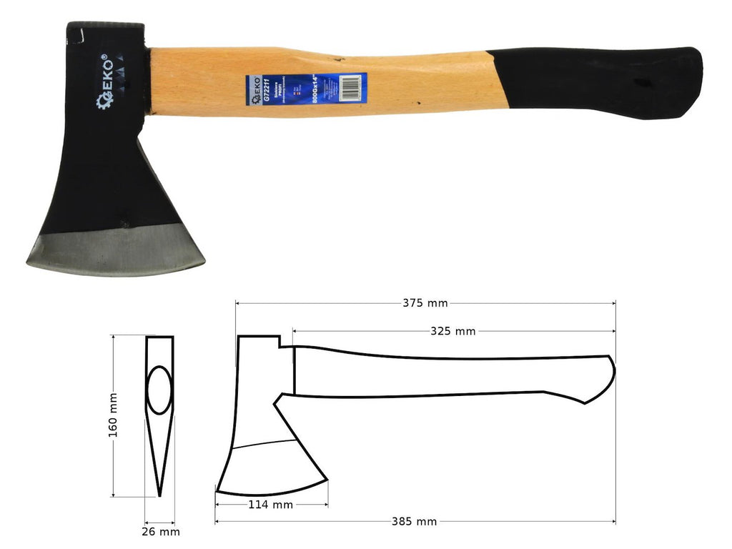 Axe with wooden handle 800G x 15"
