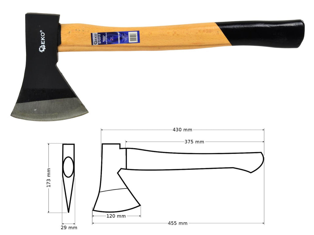 Axe with wooden handle 1000Gx18"