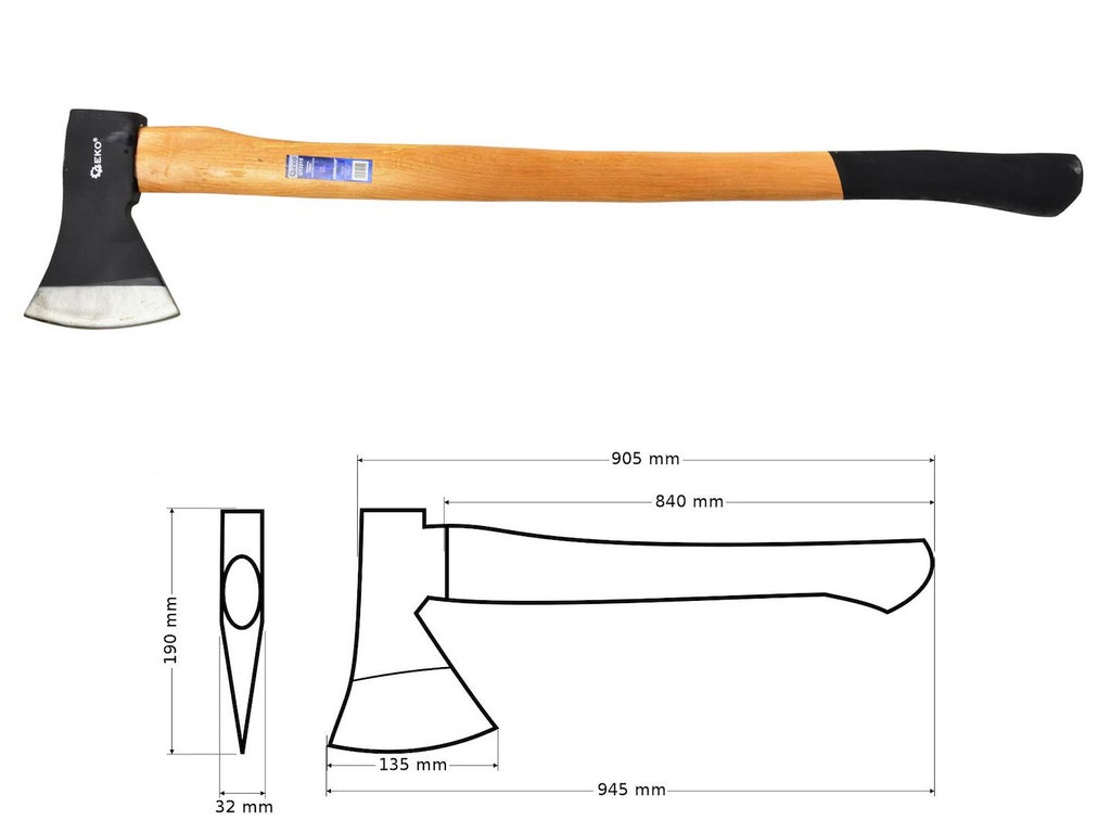 Axe with wooden handle 1600Gx32"