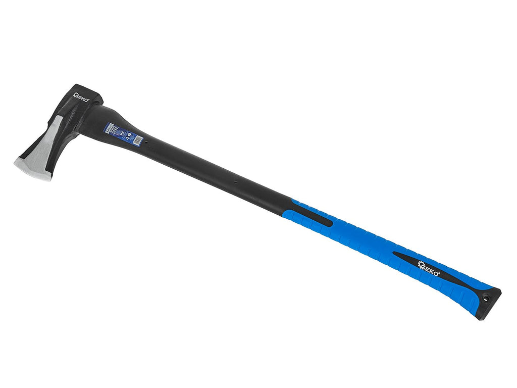 Wood splitting axe, 3-step injection, PP + TPR-coated, fiberglass handle, 2 kg