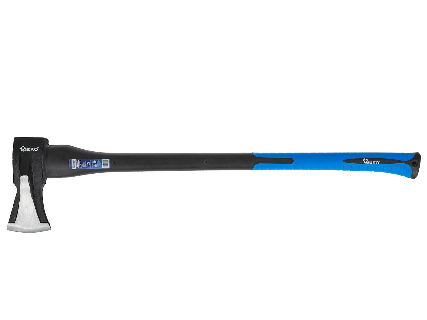 Wood splitting axe, 3-step injection, PP + TPR-coated, fiberglass handle, 2 kg