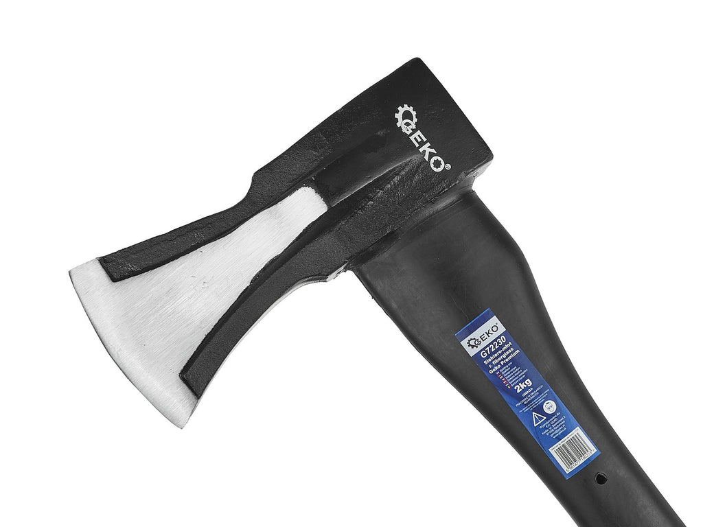 Wood splitting axe, 3-step injection, PP + TPR-coated, fiberglass handle, 2 kg