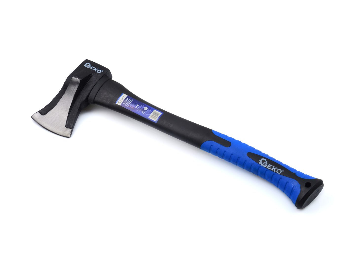 Wood splitting axe, 3-step injection, PP+TPR-coated, fiberglass handle, 1kg
