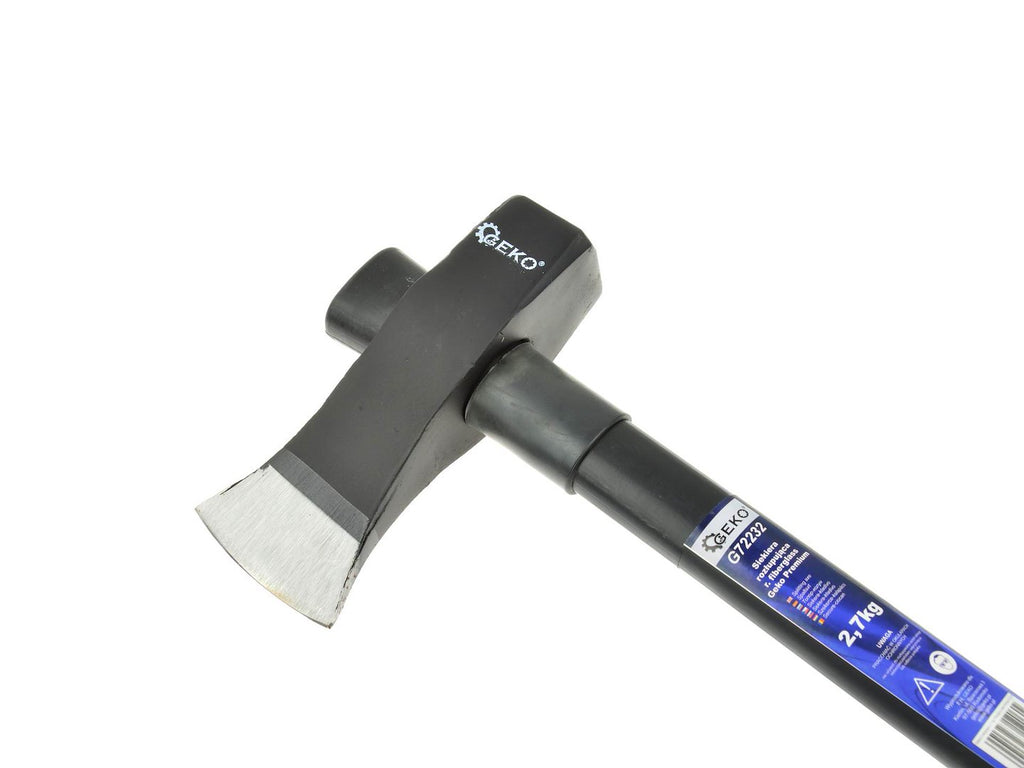 Wood-splitting axe, 3-step injection, PP+TPR-coated, fiberglass handle, 2.7 kg