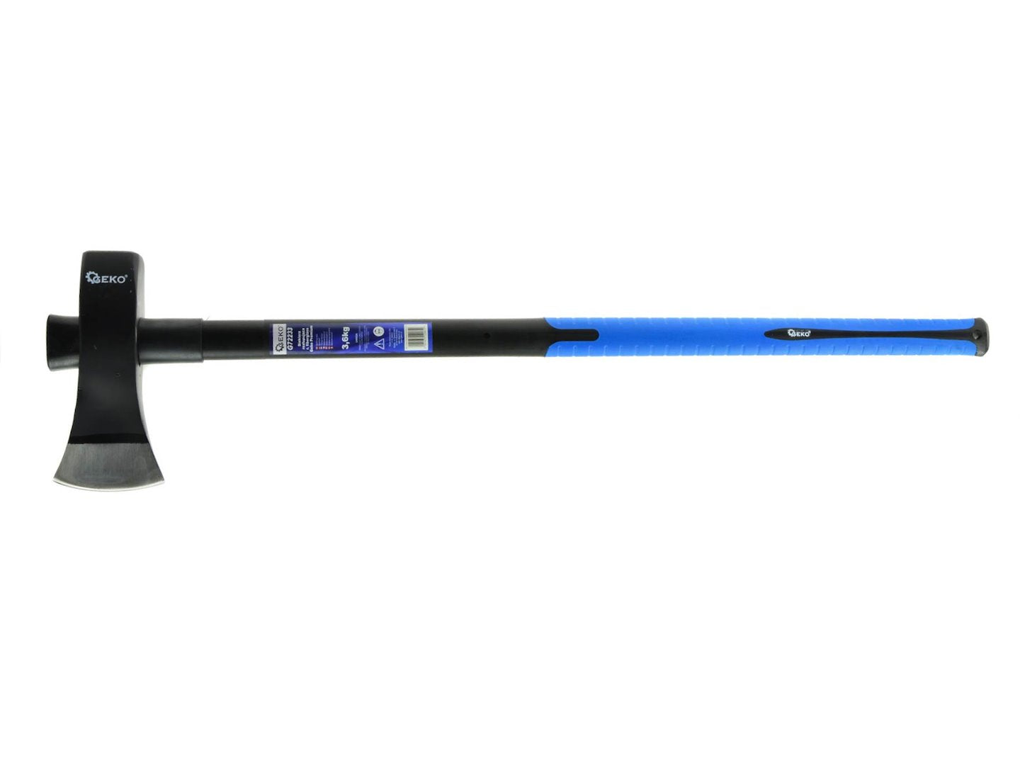 Wood-splitting axe, 3-step injection, PP + TPR coated, fiberglass handle, 3.6 kg