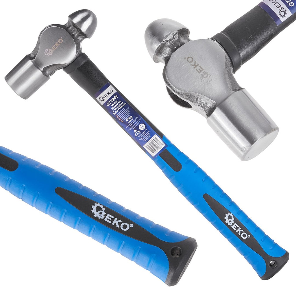 GEKO Premium Ball Pein Hammer, 450 g, Fiberglass TPR Handle