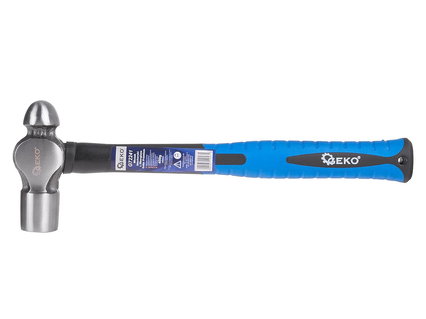 GEKO Premium Ball Pein Hammer, 450 g, Fiberglass TPR Handle