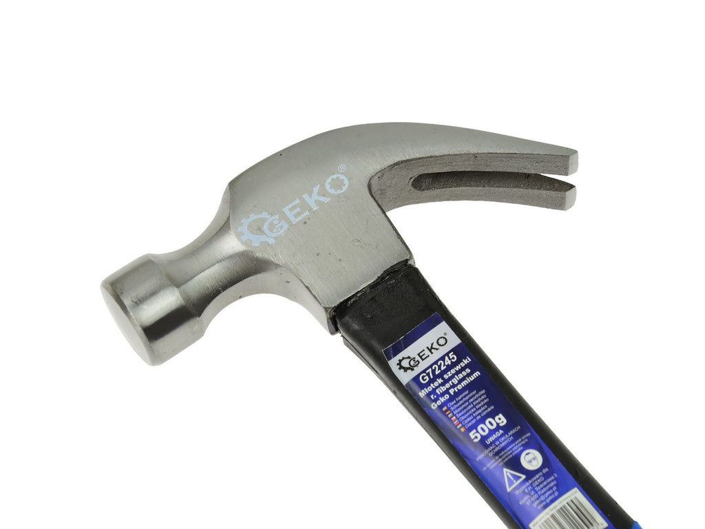 GEKO Premium Claw Hammer 500 g with Fiberglass TPR Handle