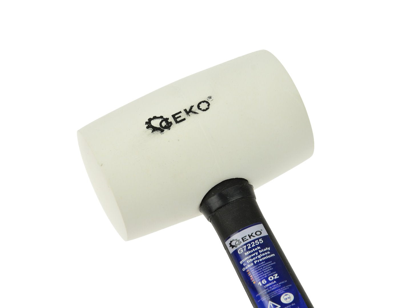 White Rubber Mallet with Fiberglass TRP Handle, 16oz, GEKO Premium