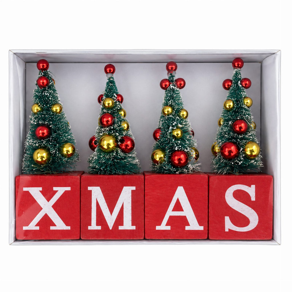 Kuusekujuliste kuubikutega jõululauakaunistus XMAS ornament RC-K-2789