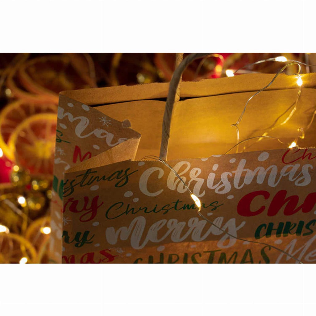 Beige Merry Christmas Gift Bags 25 pcs