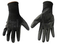 Cotton Work Gloves Size 9 with PU Palm Coating, Knit Wrist (black)