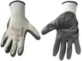 Cotton Work Gloves s.10 with Nitrile Palm Coating, Knit Wrist (white-grey)