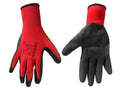Cotton Work Gloves s.10 with Crinkled Latex Palm Coating, Knit Wrist (red)