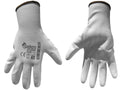 Cotton Work Gloves s.9 with PU Palm Coating, Knit Wrist (White)
