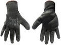 Cotton Work Gloves s.9 with Crinkled Latex Palm Coating, Knit Wrist (Black)