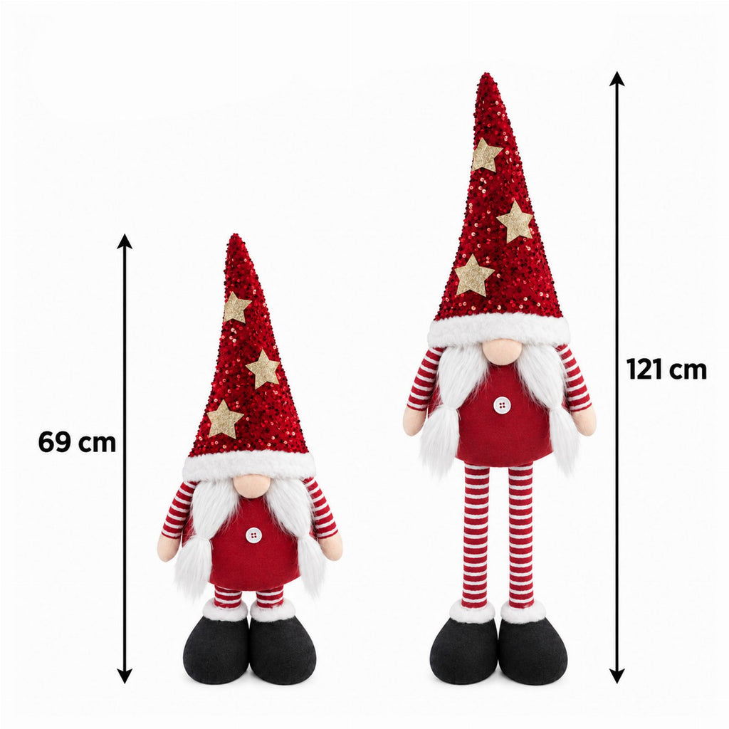 Reguleeritavate teleskoopjalgadega jõulupäkapiku dekoratsioon 69–121 cm RC-K-2702