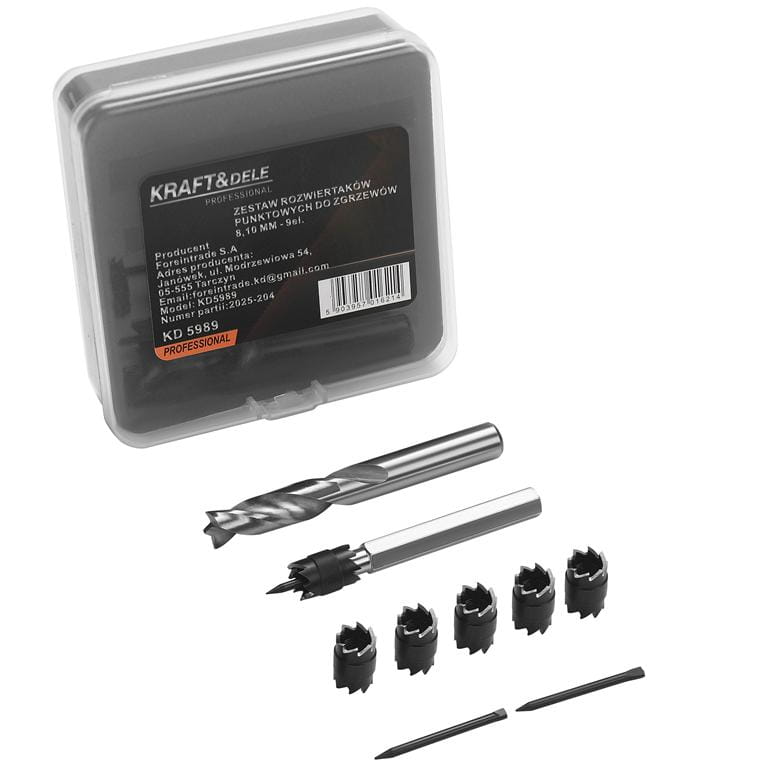 SET OF CENTER DRILLS FOR WELDS 9 PIECES KD5989 (VB13)