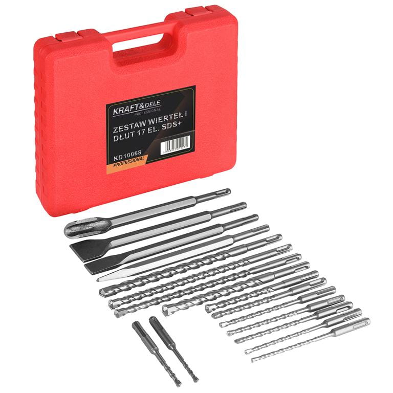 SET OF DRILLS AND CHISELS 17 PIECES SDS+ KD10068