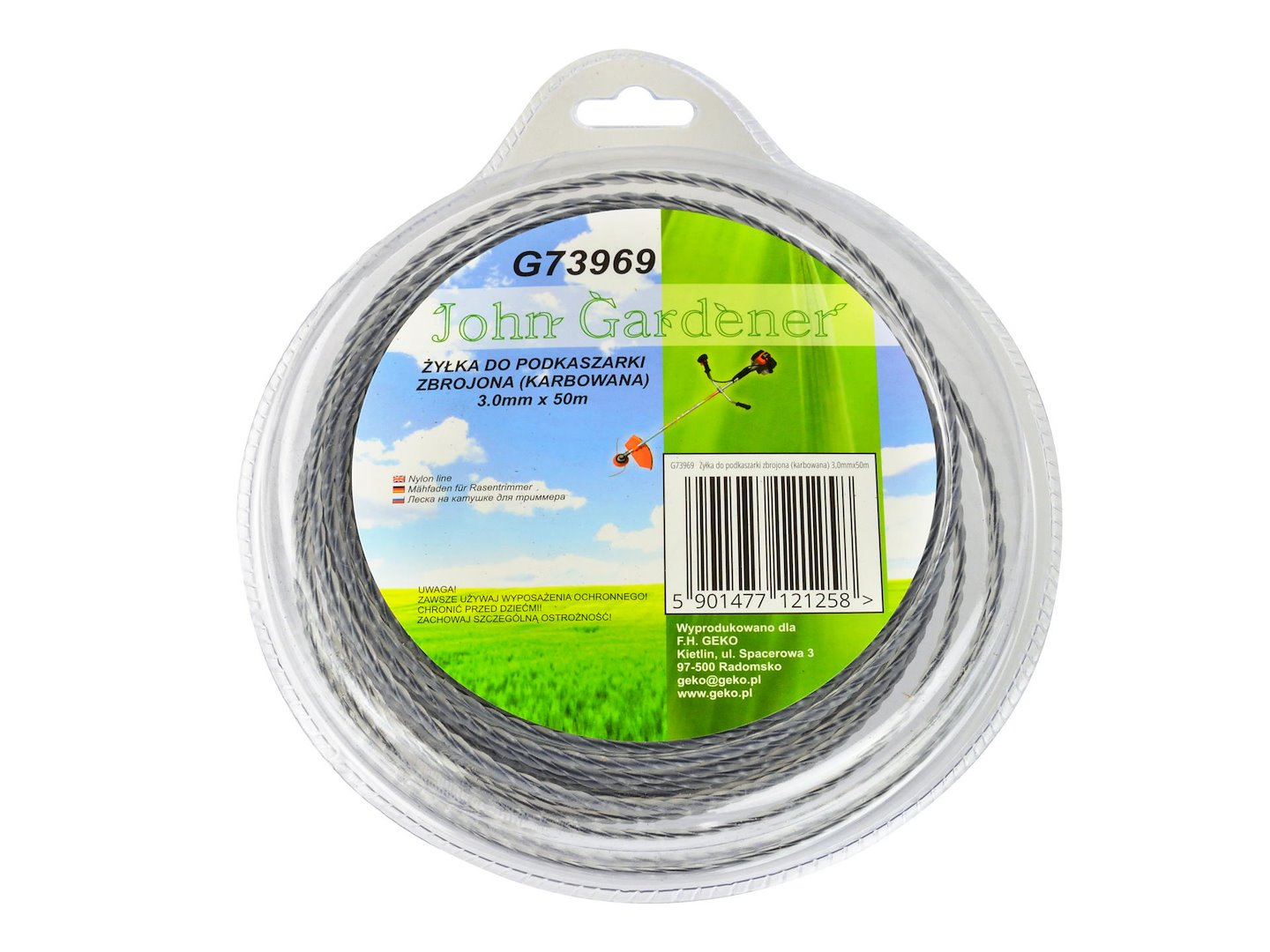 Nylon line 3.0 mm x 50 m, corrugated