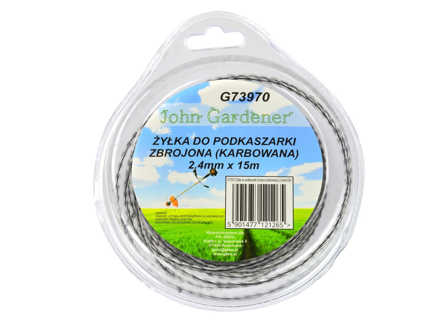 Nylon line 2.4 mm x 15 m, corrugated