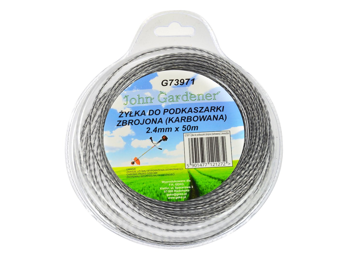 Nylon line 2.4mm x 50m, corrugated