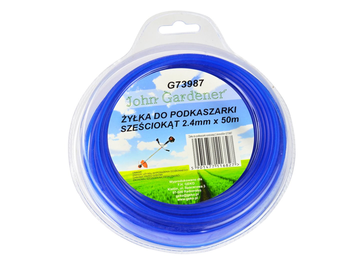 Blue hexagonal nylon line 2.4mm*50m