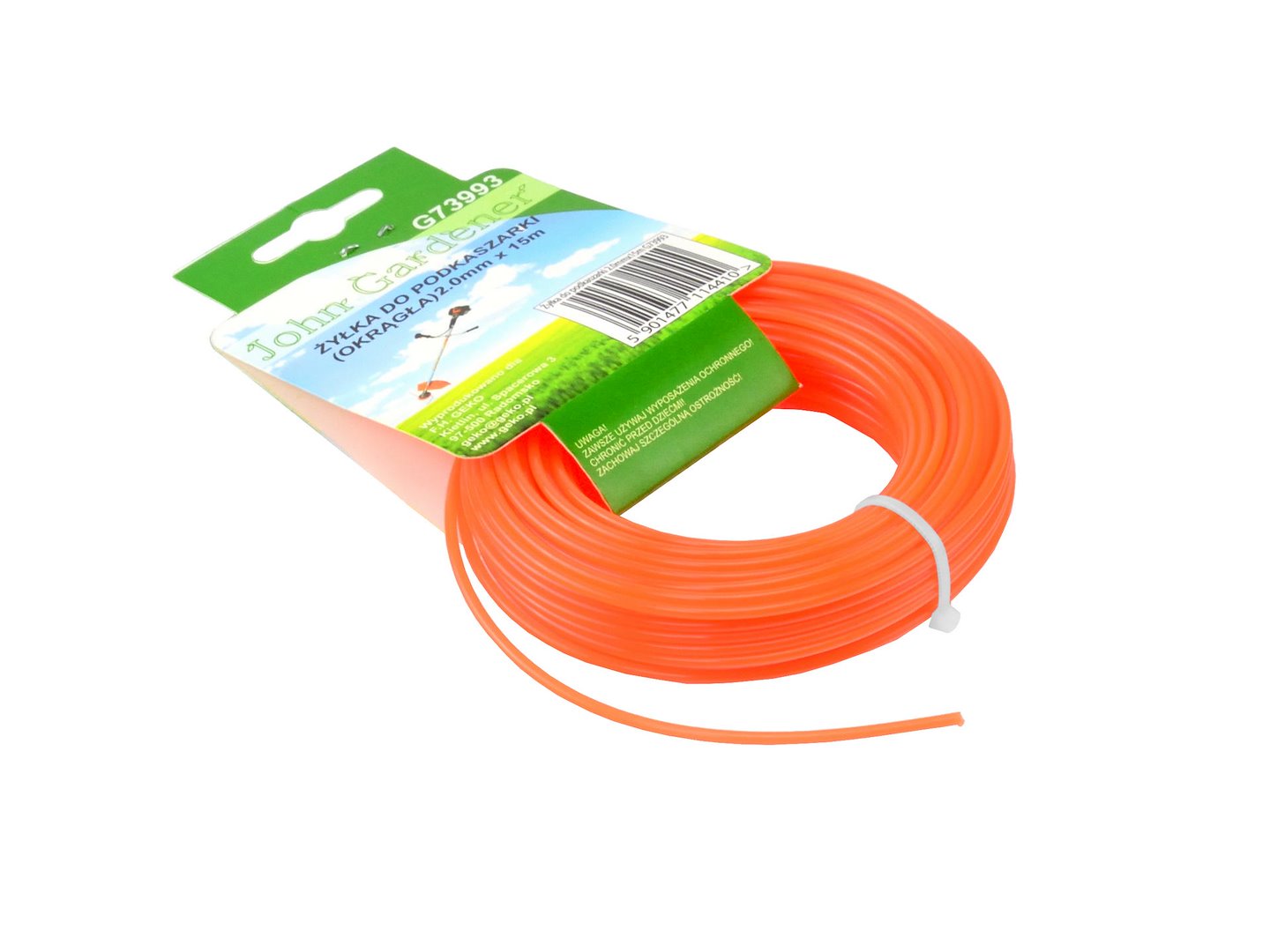 Nylon line 2.0mm x 15m, red, round