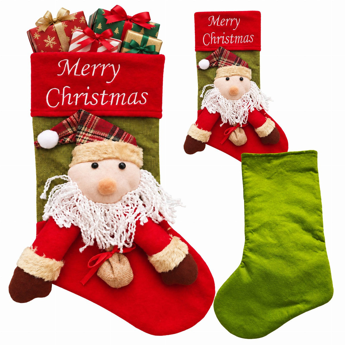 Santa Boot Christmas Gift Stocking 1 pc