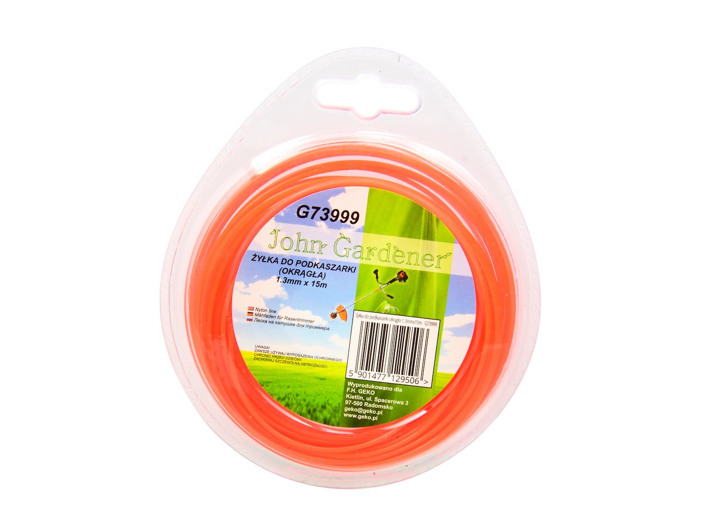 Nylon line 1.3mm x 15m red round