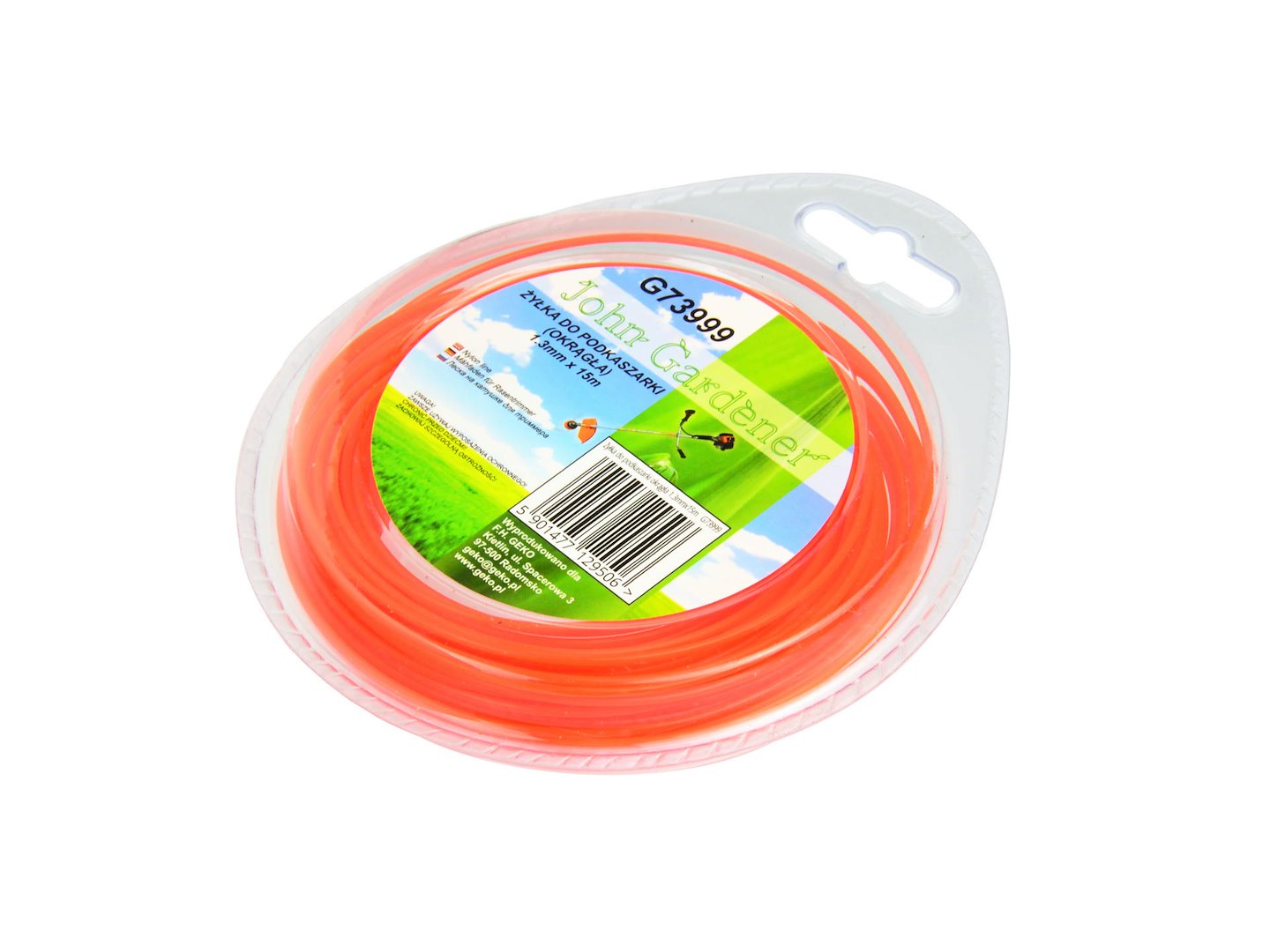 Nylon line 1.3mm x 15m red round