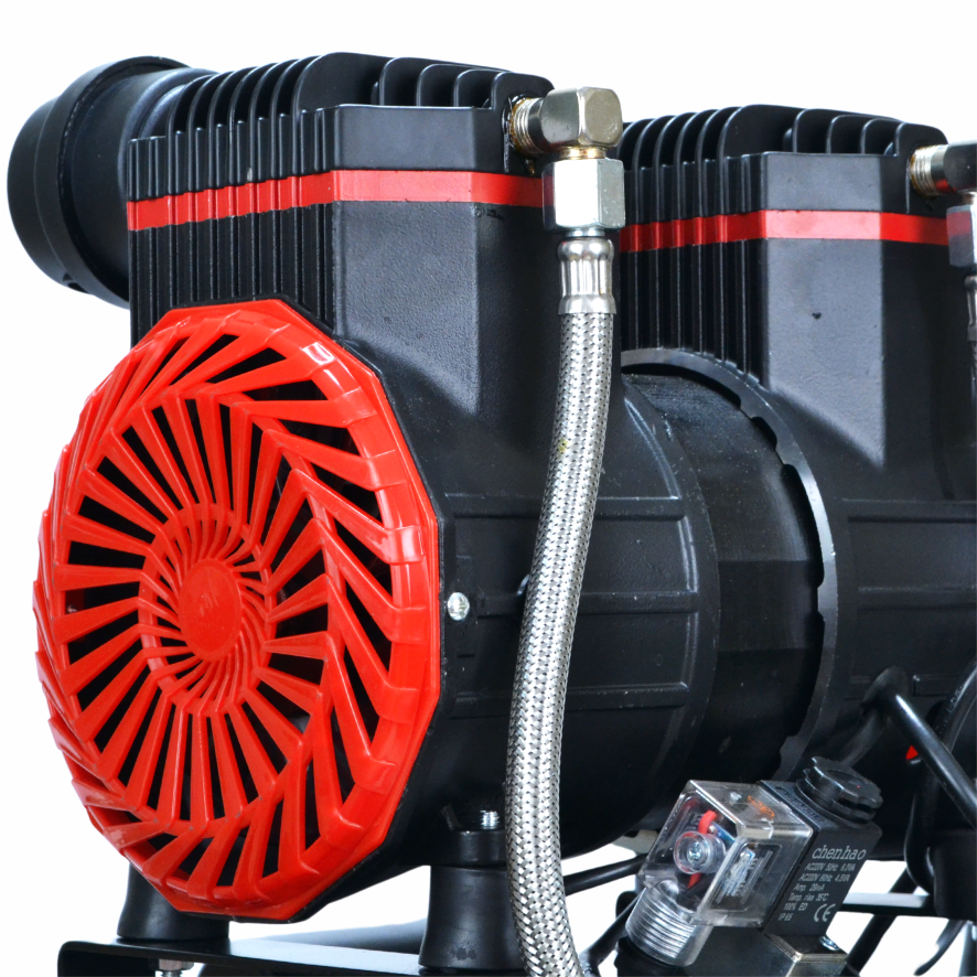 Oil-Free Two-Piston Air Compressor 50L Black