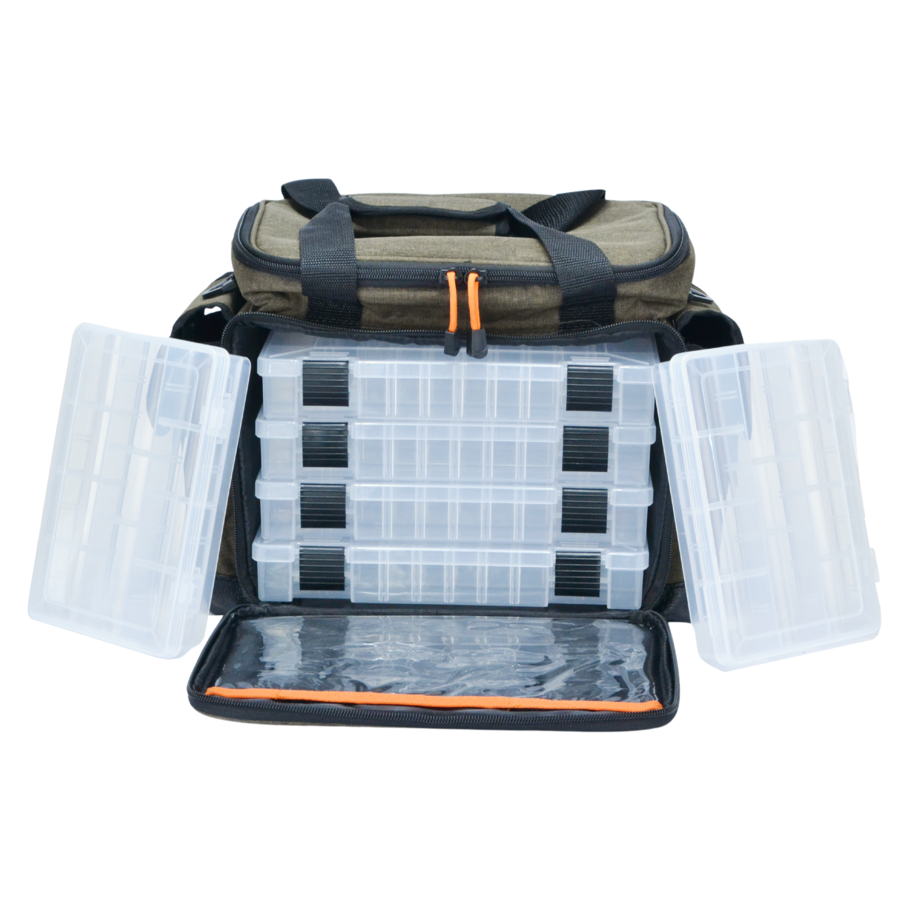 Suur Hokkado kalastuskott õlarihmaga, 6 karpi, jäik põhi, 30/40/20 cm