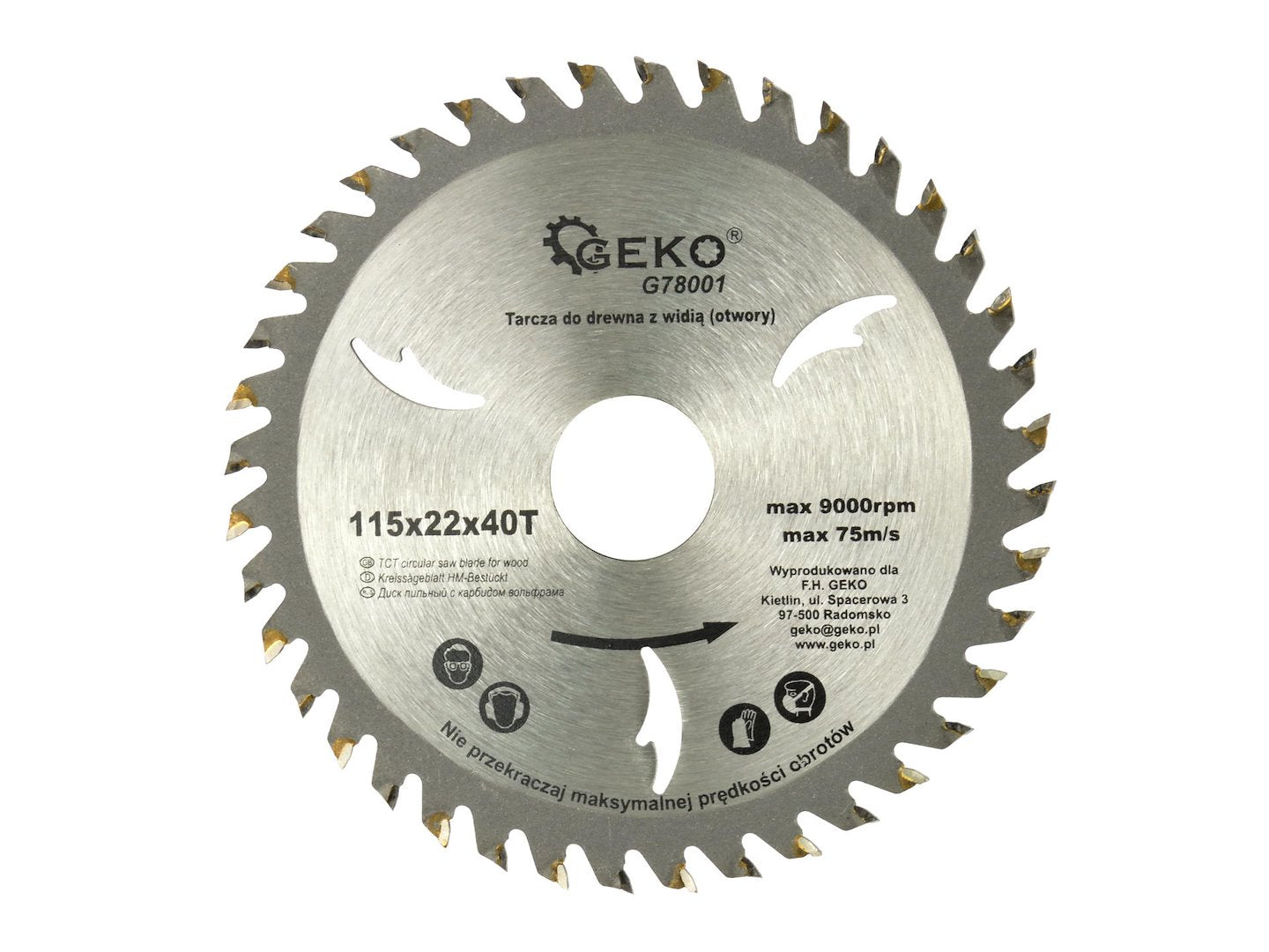 TCT Circular Saw Blade with holes 115x22,2x40T