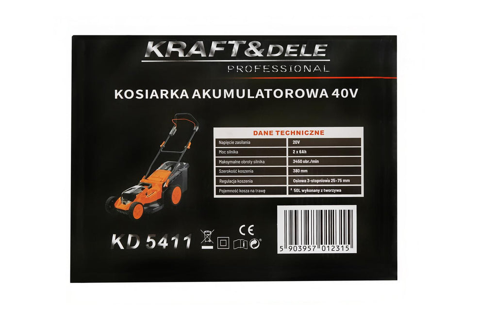 CORDLESS LAWNMOWER 50L 38CM 40V KD5411 (D26)