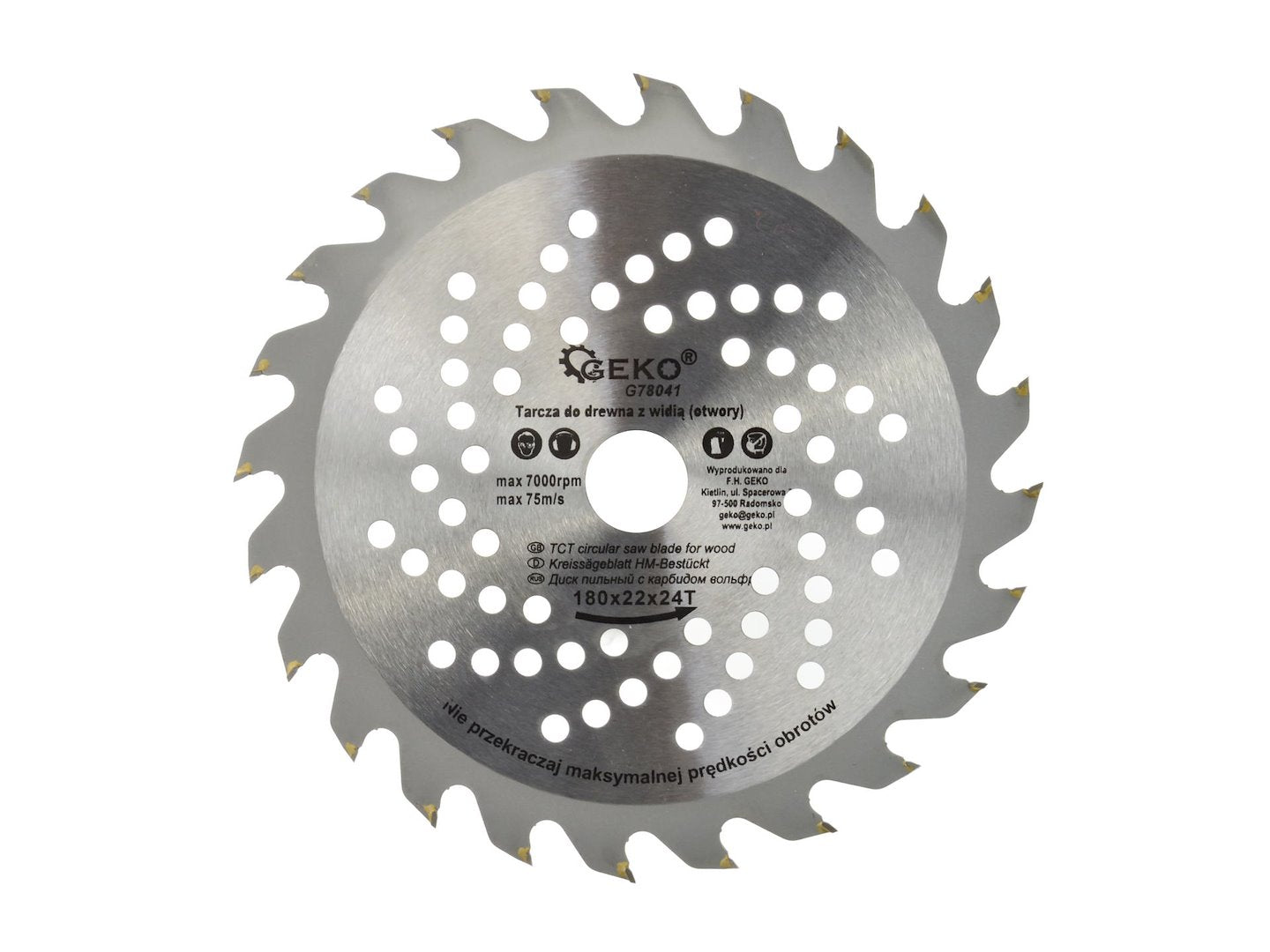 TCT Circular Saw Blade with Holes 180x22x24T