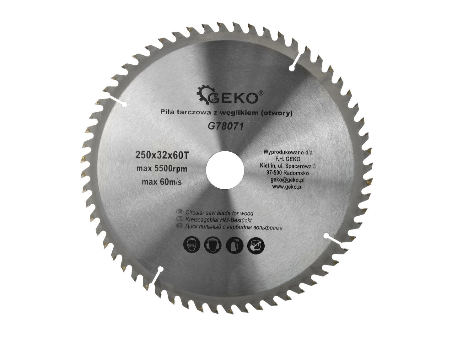TCT Circular Saw Blade with Holes 250x32x60T