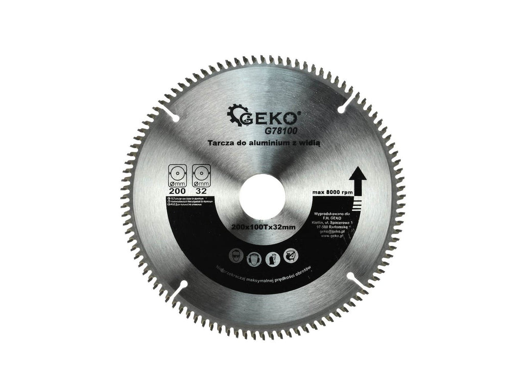 TCT Aluminium Circular Saw Blade 200x32x100T + 5 reductions 32/ -30 -25,4 -22,2 -20 -16