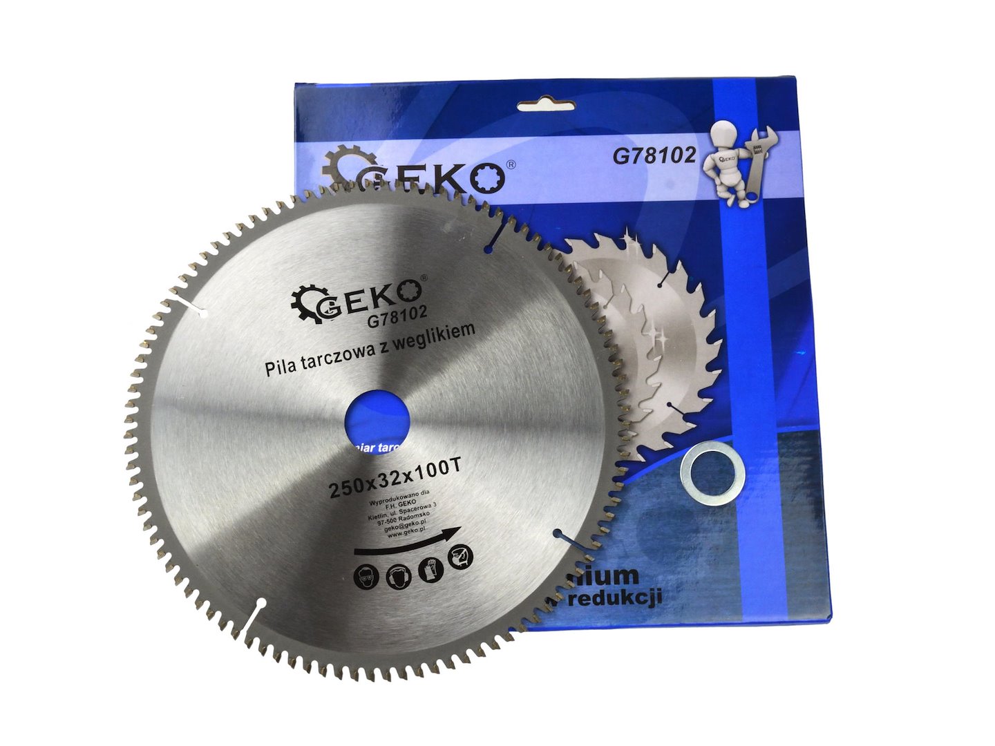 TCT Aluminium Circular Saw Blade 250x32x100T + 5 reductions 32/ -30 -25,4 -22,2 -20 -16