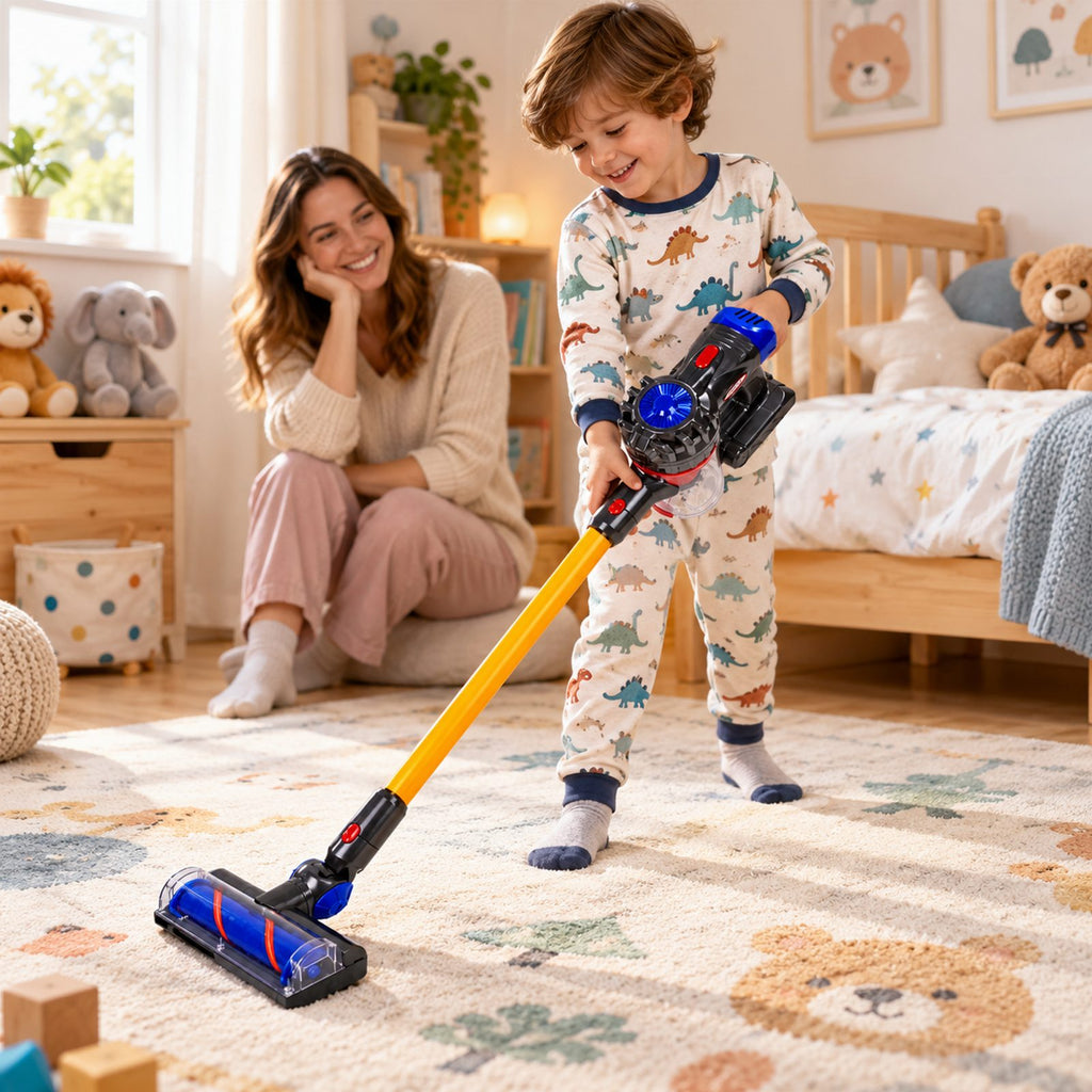 Children's Toy Vacuum Cleaner with Interchangeable Nozzles and Balls
