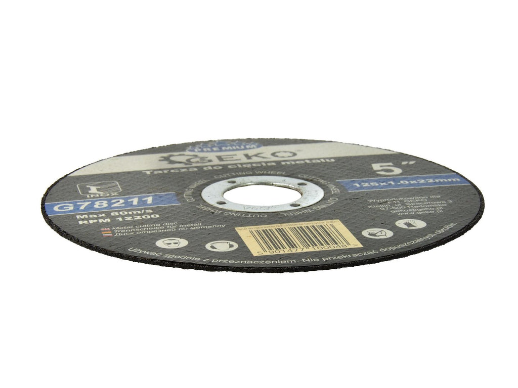GEKO Premium Metal Cutting Disc 125 x 1 x 22.2 mm Inox