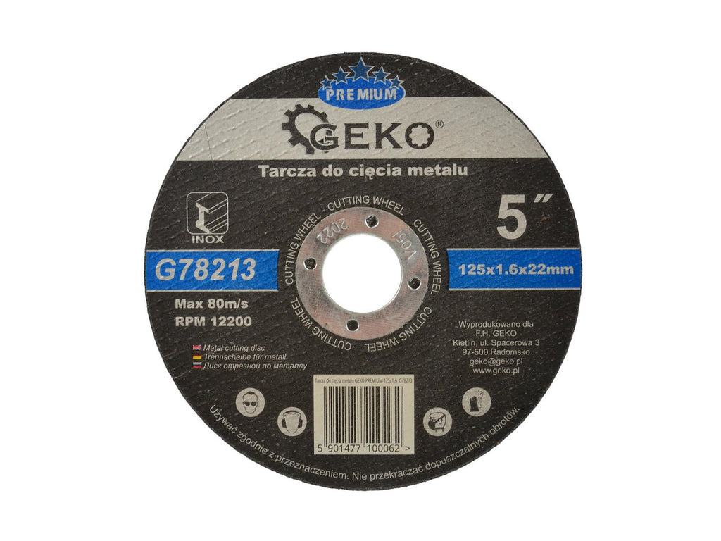 Metal Cutting Disc GEKO Premium 125 x 1.6 x 22.2 mm