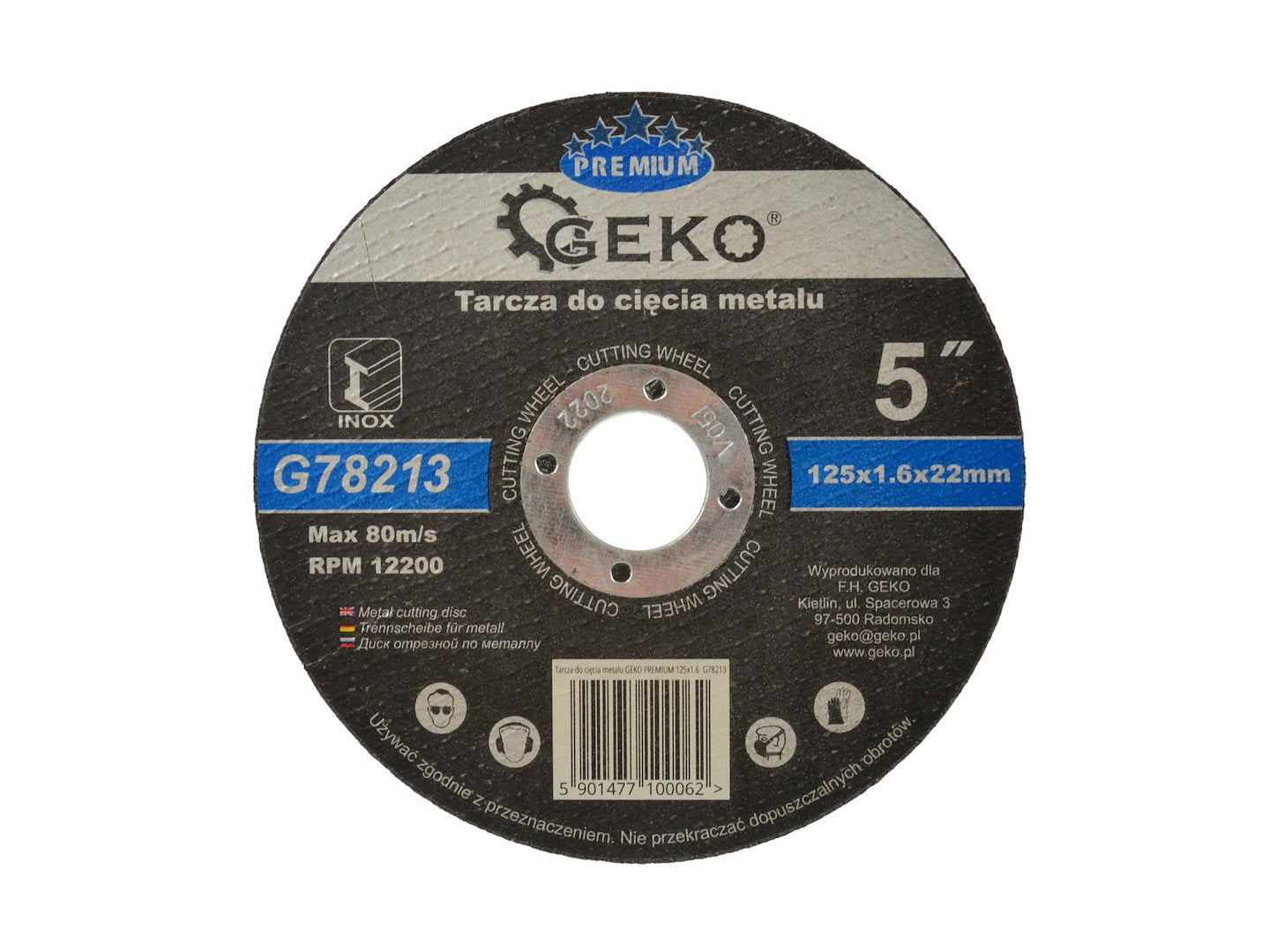 Metal Cutting Disc GEKO Premium 125 x 1.6 x 22.2 mm