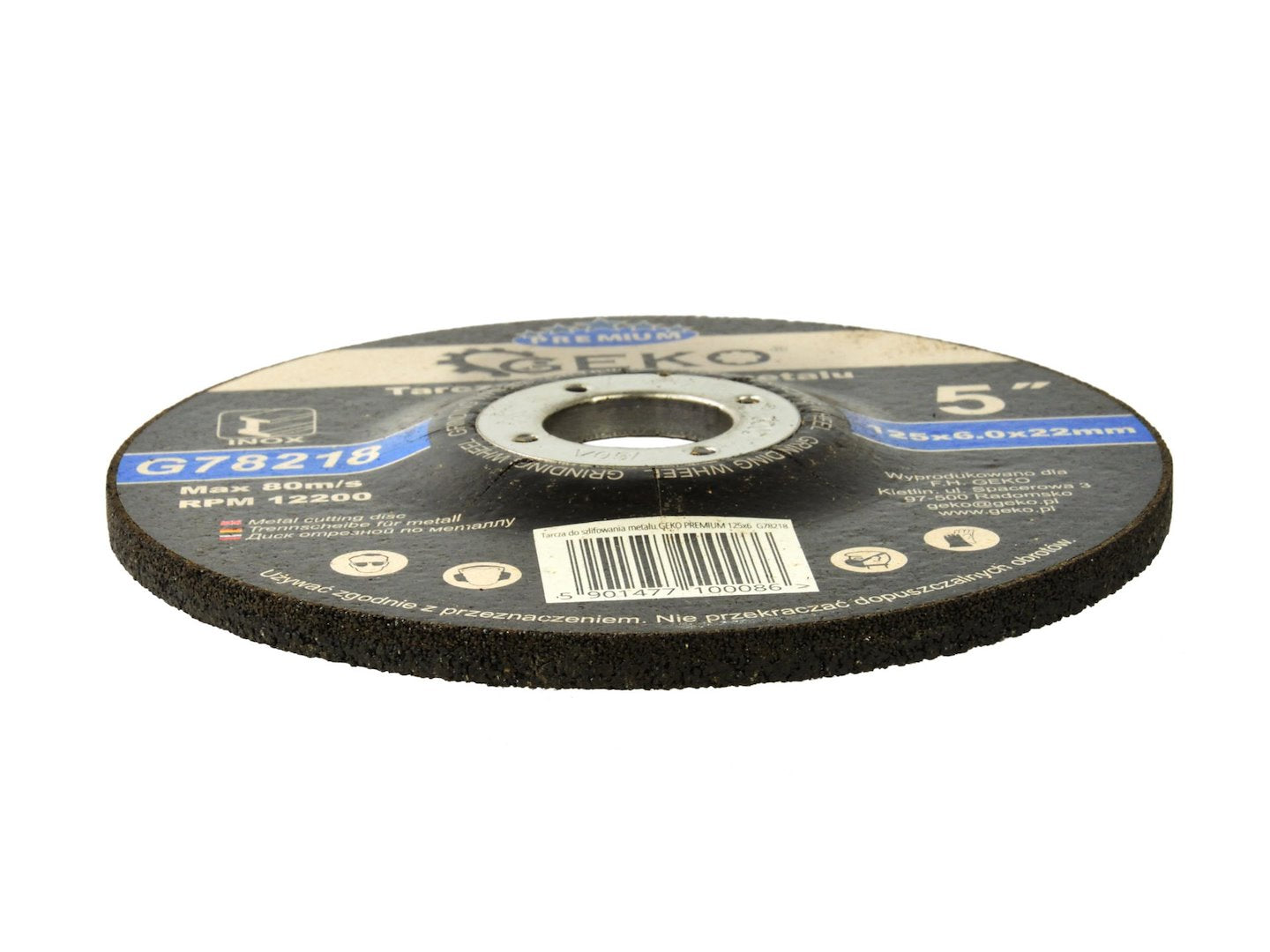 Metal Grinding Disc GEKO Premium 125 x 6.0 x 22.2 mm