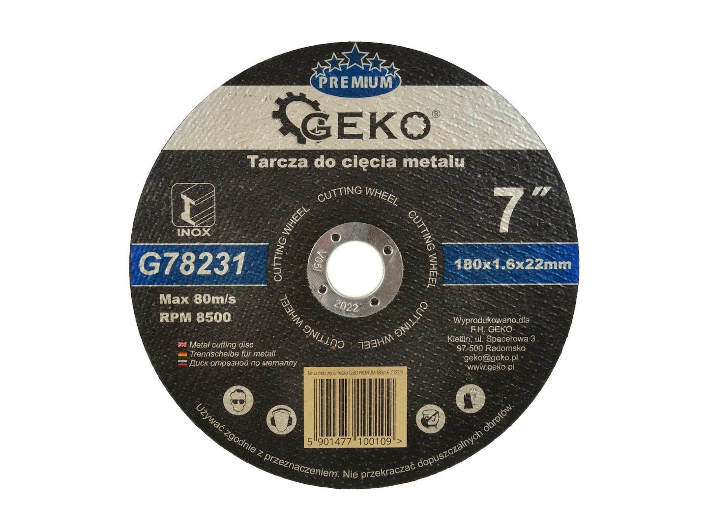 Metal Cutting Disc GEKO Premium 180x1.6x22.2 mm