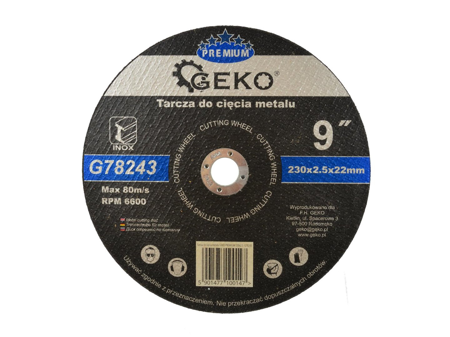 Metal Cutting Disc GEKO Premium 230 x 2.5 x 22.2 mm