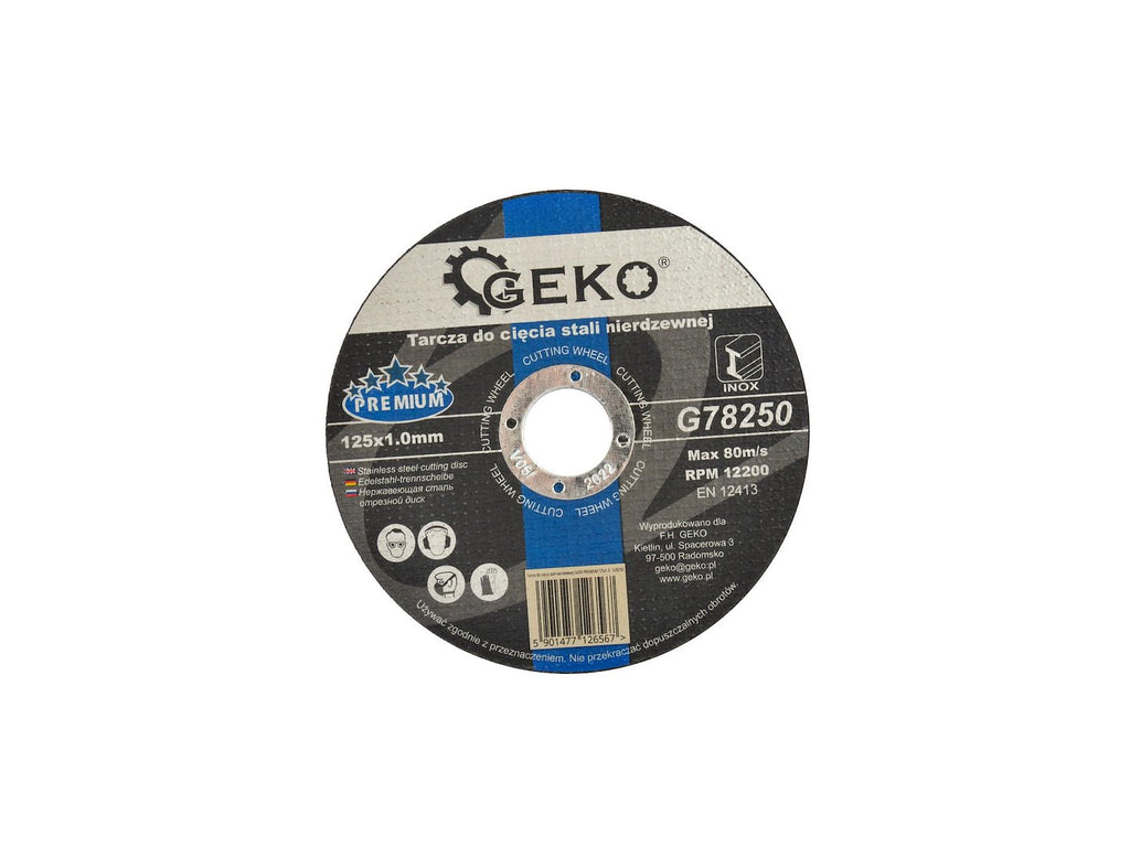 Stainless Steel Cutting Disc GEKO Premium 125 x 1.0 x 22.2 mm