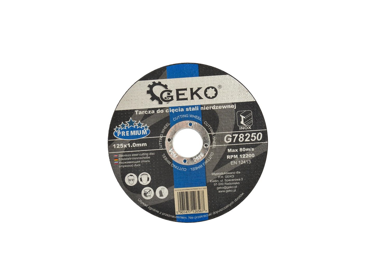 Stainless Steel Cutting Disc GEKO Premium 125 x 1.0 x 22.2 mm
